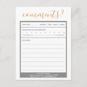 tarjeta de comentario de lista de correo