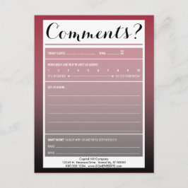 tarjeta de comentario de lista de correo con logot