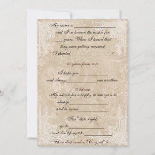 Tarjeta de comentarios de consejos de WhiteLace de