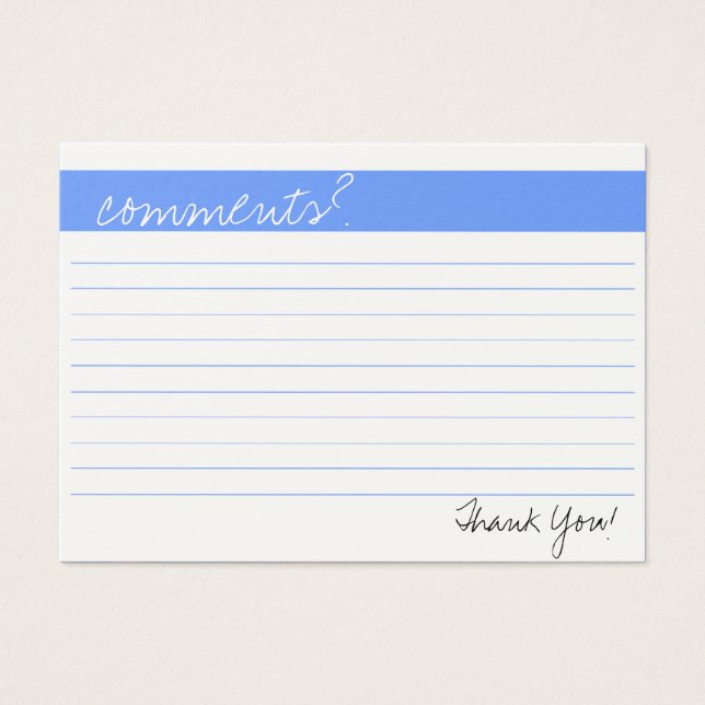 Tarjeta de comentarios de trabajo (Frente)