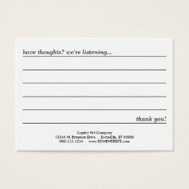 tarjeta de comentarios sobre la niebla de agua