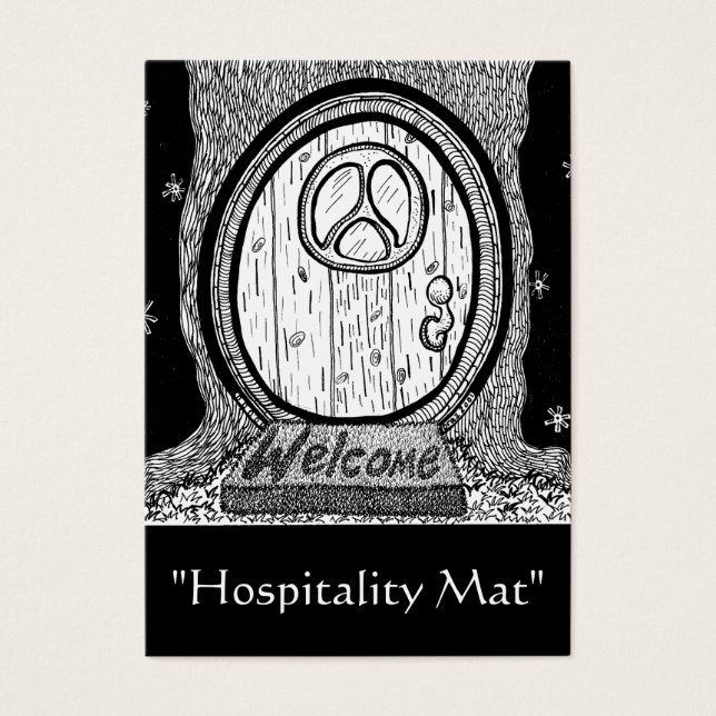 Tarjeta de comercio de arte ACEO "Hospitality Mat" (Frente)