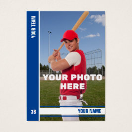 Tarjeta de comercio de béisbol de banda azul - Est