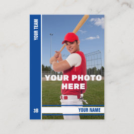 Tarjeta de comercio de béisbol de banda azul - Est