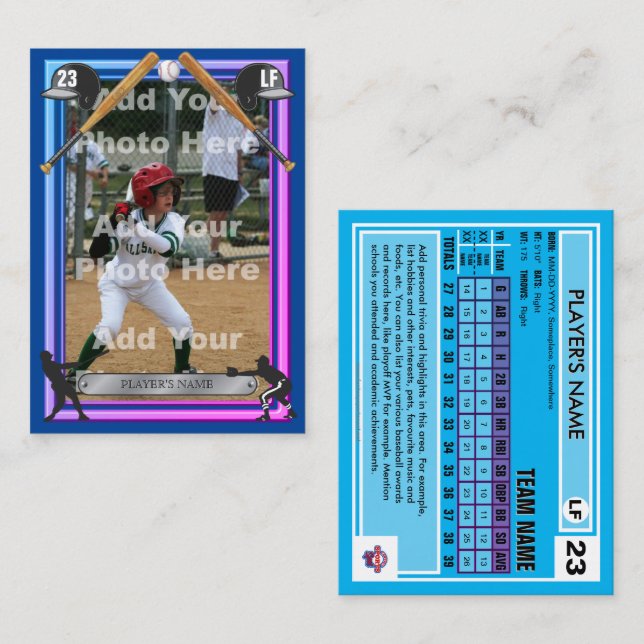 Tarjeta de Comercio de Béisbol Miami Frt - Estadís (Anverso / Reverso)