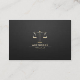 Tarjeta de comercio de derecho minimalista negro y