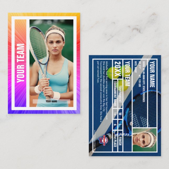Tarjeta de comercio de equipos de tenis - Razas ro (Anverso / Reverso)