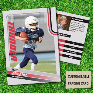 Tarjeta De Comercio De Fútbol Americano Rojo Para 