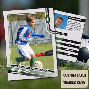 Tarjeta de comercio de jugador de fútbol verde cla