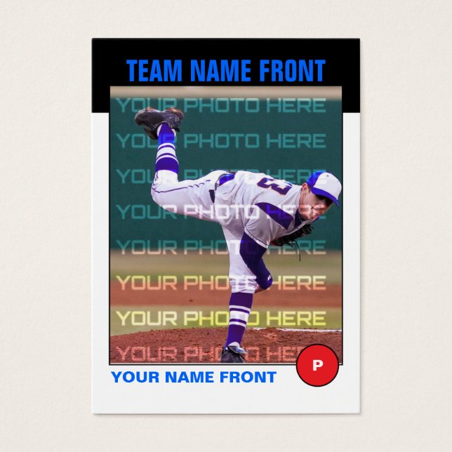 Tarjeta de comercio retro de béisbol (Frente)