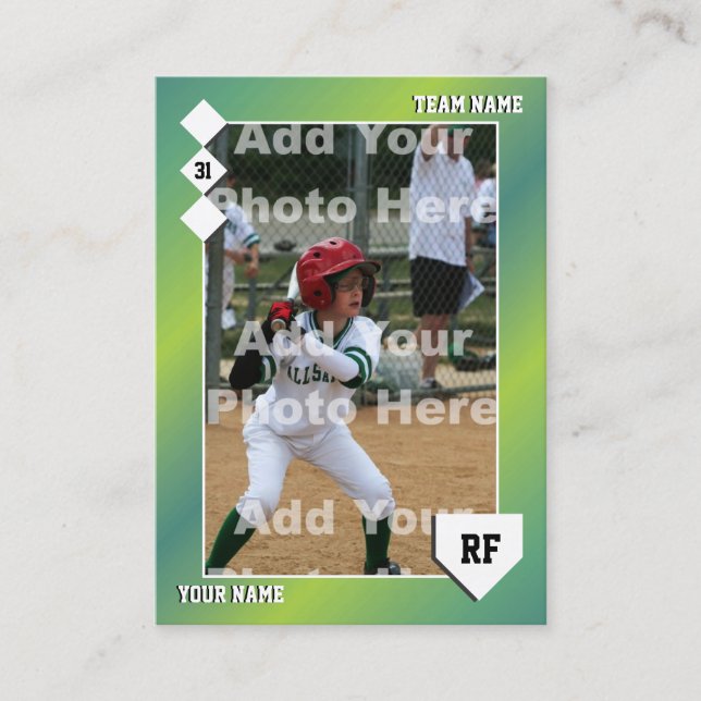 Tarjeta de Comercio Verde de Béisbol - Estadística (Anverso)