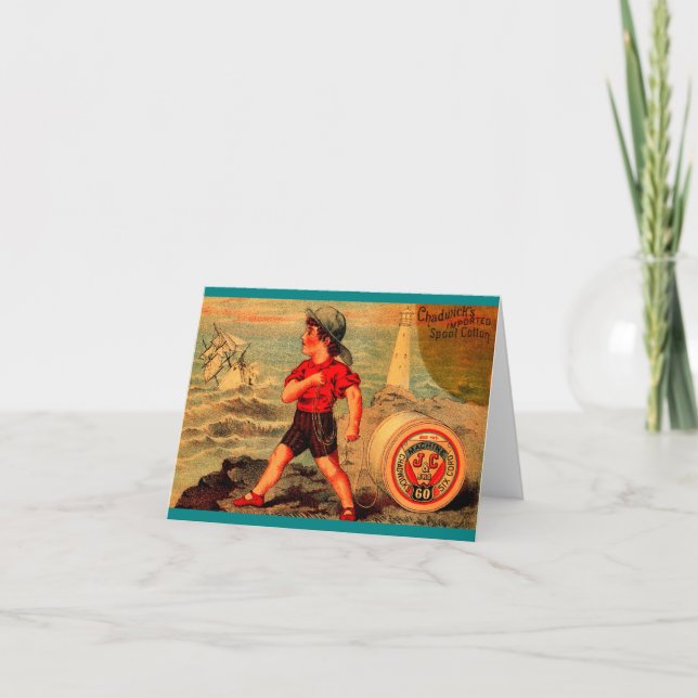 Tarjeta de comercio victoriana Spool Cotton de Cha (Anverso)