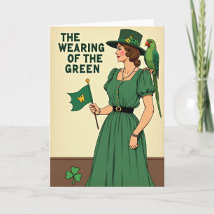 Tarjeta de cómic vintage verde