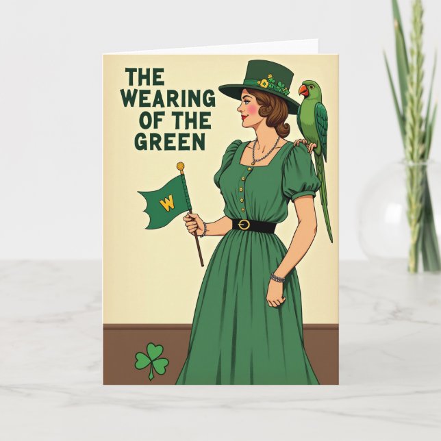 Tarjeta de cómic vintage verde (Anverso)