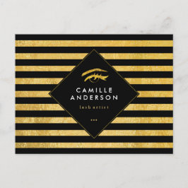 Tarjeta de comp de artistas de latigazos dorados y