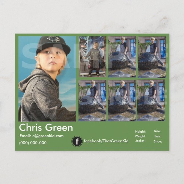 Tarjeta de Comp de Captura de Cabeza de Modelo Act (Anverso)