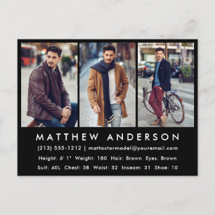 Tarjeta de comp de fotografía de actor modelo - Bl