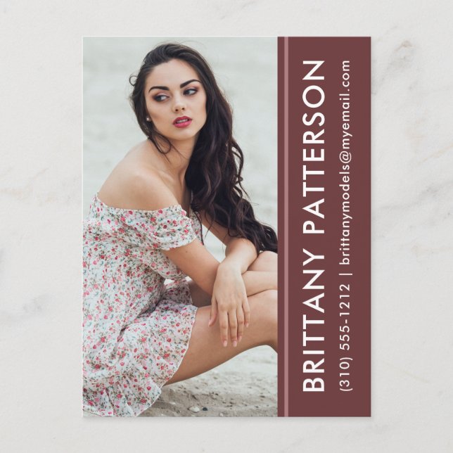 Tarjeta de comp de fotografía de actor modelo Post (Anverso)