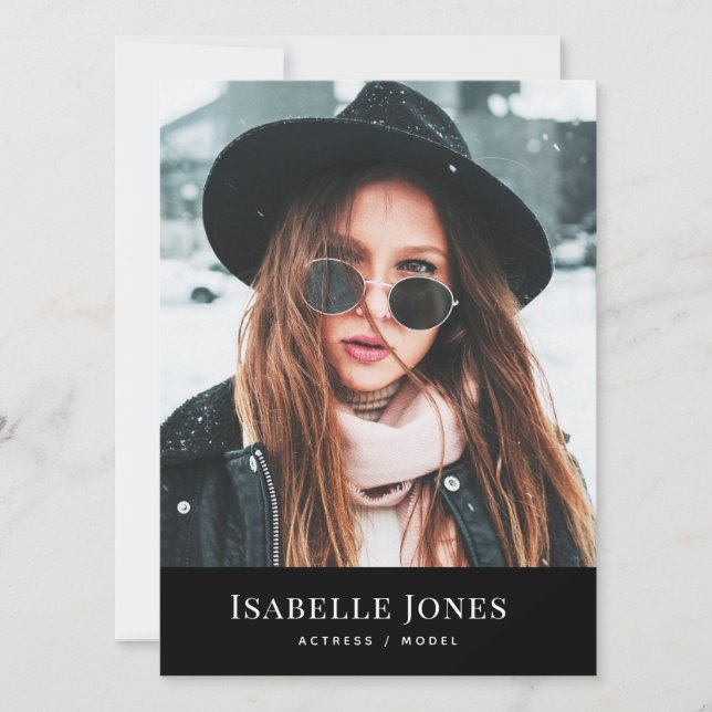 Tarjeta de comp fotográfico Black Minimalista Mode (Anverso)