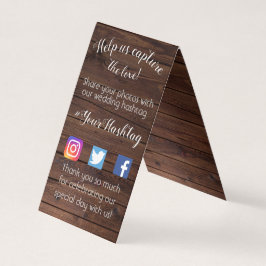 Tarjeta de compartir fotos de boda con hashtag ple