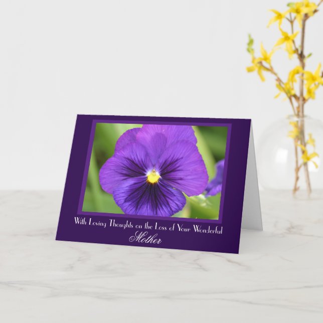 Tarjeta de compasión de la madre por la pansia púr (flor amarilla)