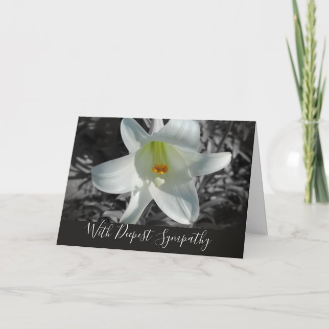 Tarjeta de Compasión Deepest de White Easter Lily (Anverso)