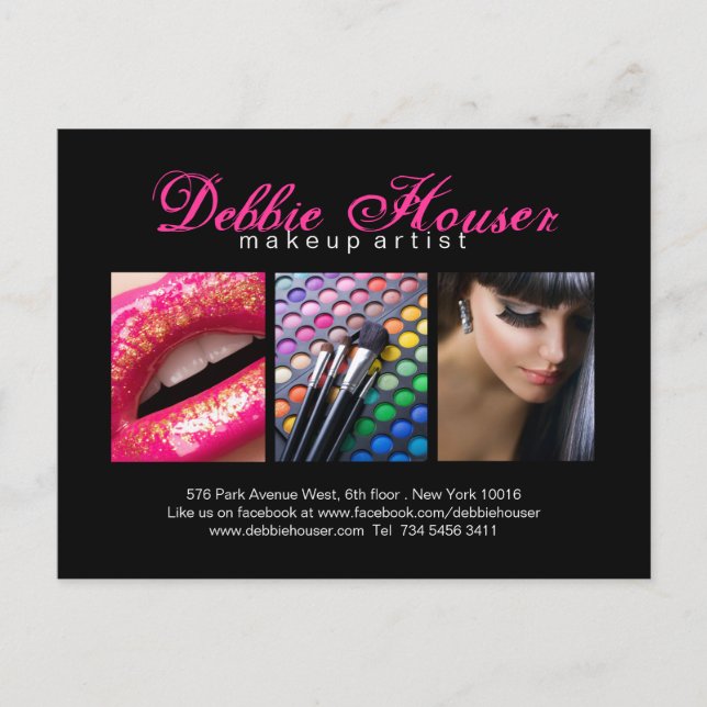 Tarjeta de compositor para maquillaje en monograma (Anverso)