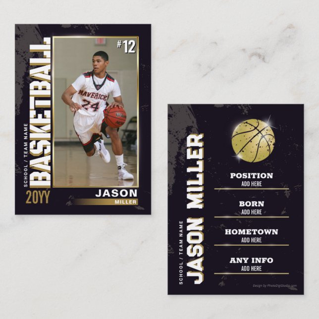 Tarjeta de compraventa de baloncesto, tarjeta de j (Anverso / Reverso)