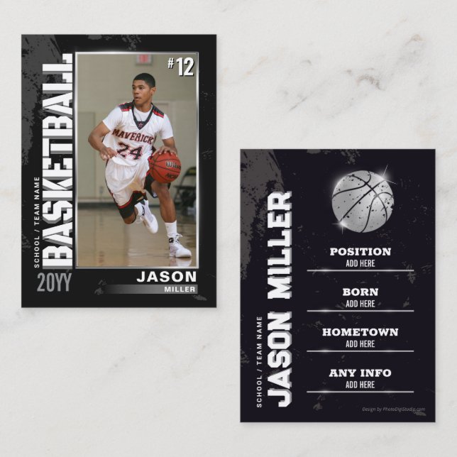 Tarjeta de compraventa de baloncesto, tarjeta de j (Anverso / Reverso)