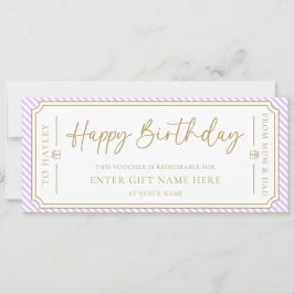 Tarjeta de comprobador de cumpleaños Purple Lilac 