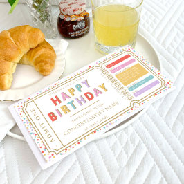 Tarjeta de comprobador de regalo de boleto de conc