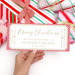 Tarjeta de comprobador de regalo para Navidades de