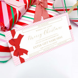 Tarjeta de comprobador de regalo para Navidades de