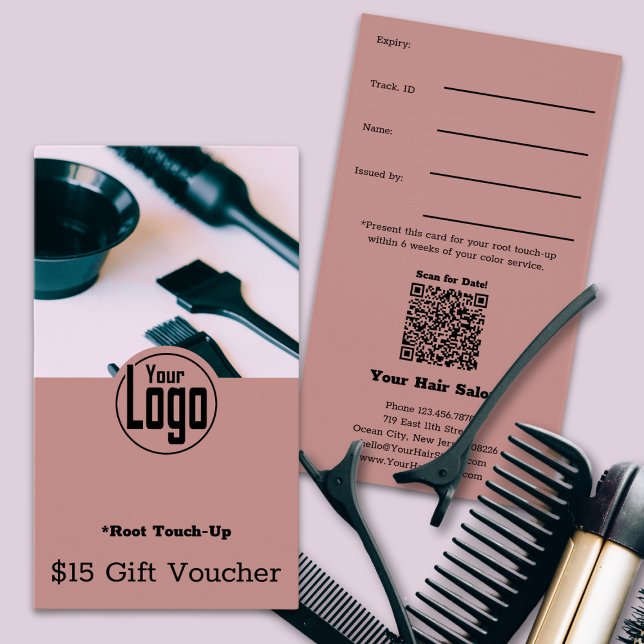 Tarjeta de comprobador de regalo promocional con r (Promotional Photo Root Touch-Up Gift Voucher Card)