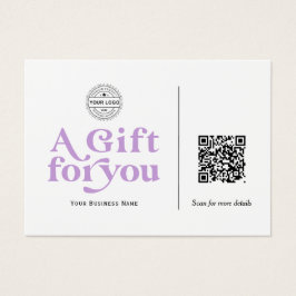 Tarjeta de comprobante de regalo con código QR de 