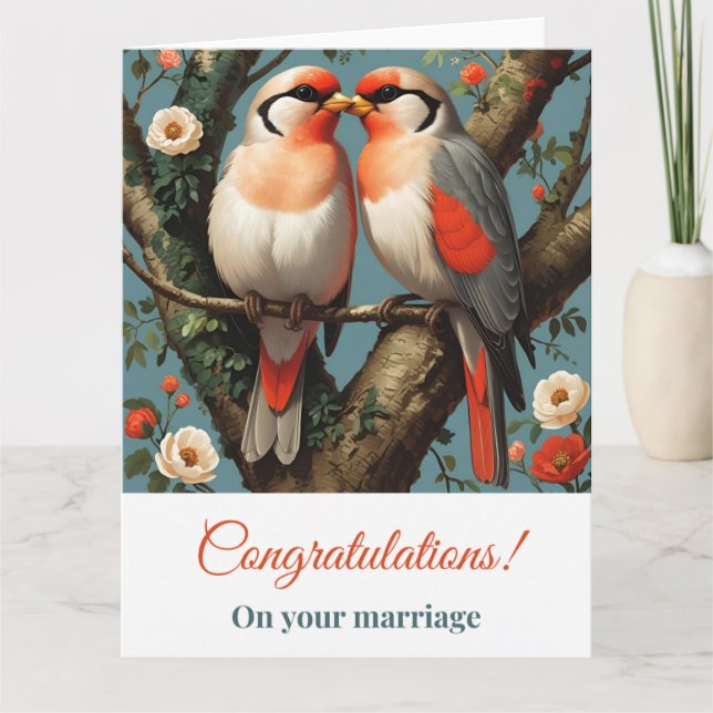 Tarjeta de compromiso, Boda de felicitaciones (Anverso)