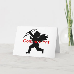 Tarjeta de compromiso cupido anti-Valentine negro