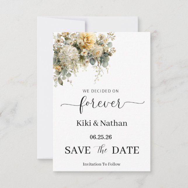 Tarjeta de compromiso de boda (Anverso)