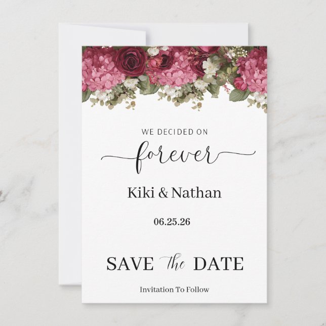 Tarjeta de compromiso de boda (Anverso)