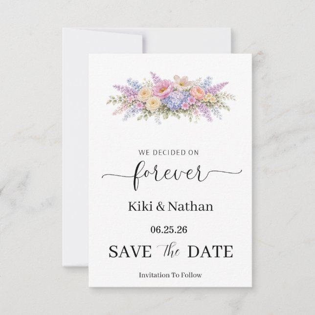 Tarjeta de compromiso de boda (Anverso)