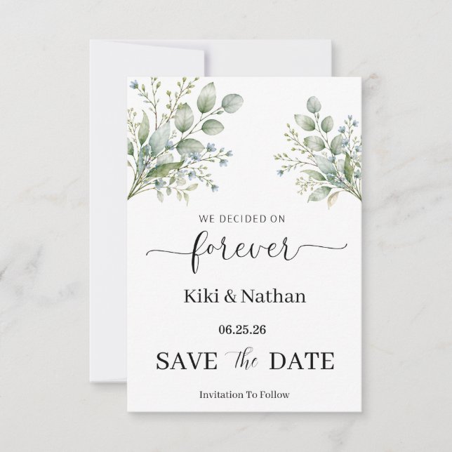 Tarjeta de compromiso de boda (Anverso)