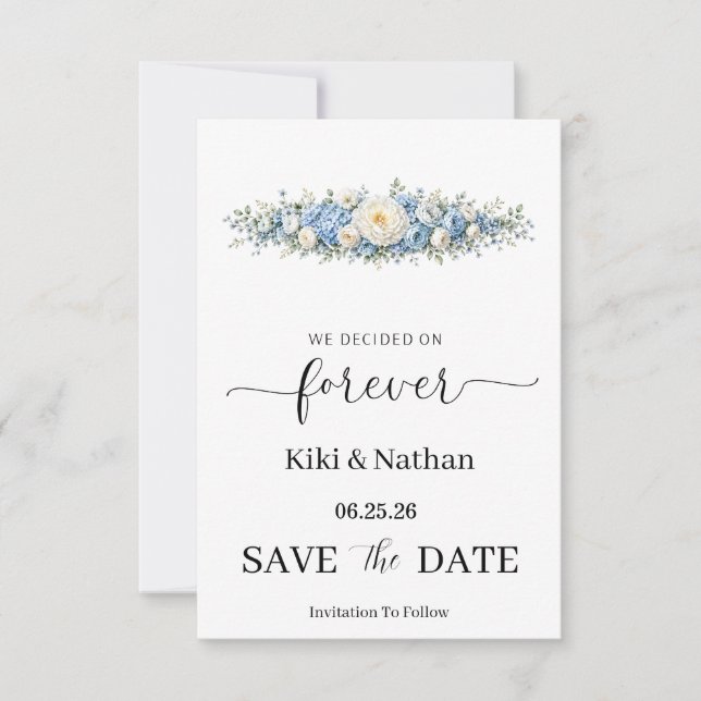 Tarjeta de compromiso de boda (Anverso)