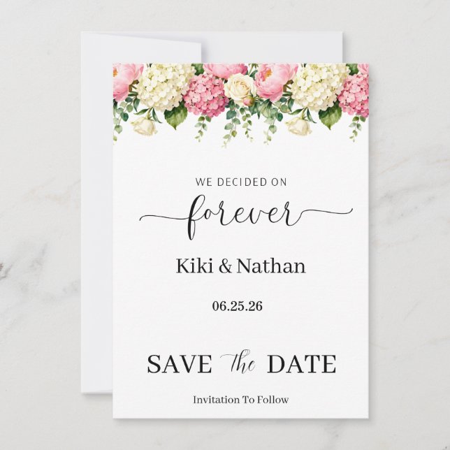 Tarjeta de compromiso de boda (Anverso)