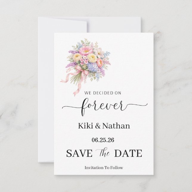 Tarjeta de compromiso de boda (Anverso)