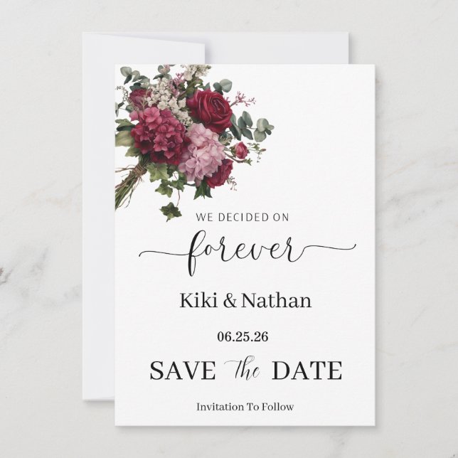 Tarjeta de compromiso de boda (Anverso)