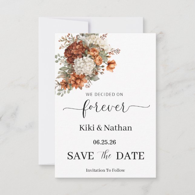 Tarjeta de Compromiso de Boda (Anverso)