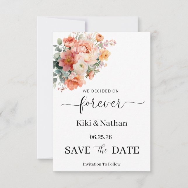 Tarjeta de compromiso de boda (Anverso)