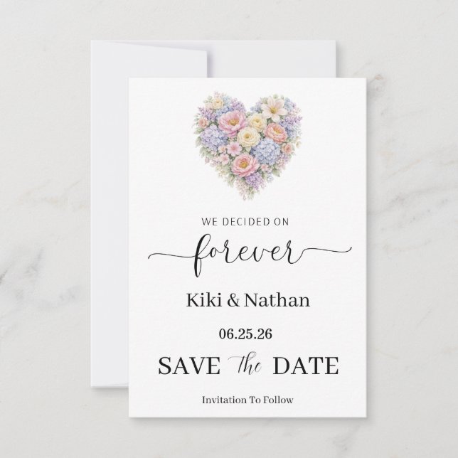 Tarjeta de compromiso de boda (Anverso)