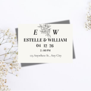 Tarjeta de compromiso de boda Art Deco