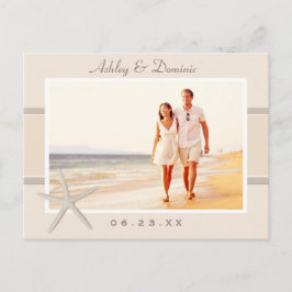 Tarjeta de compromiso de boda con estrella de mar